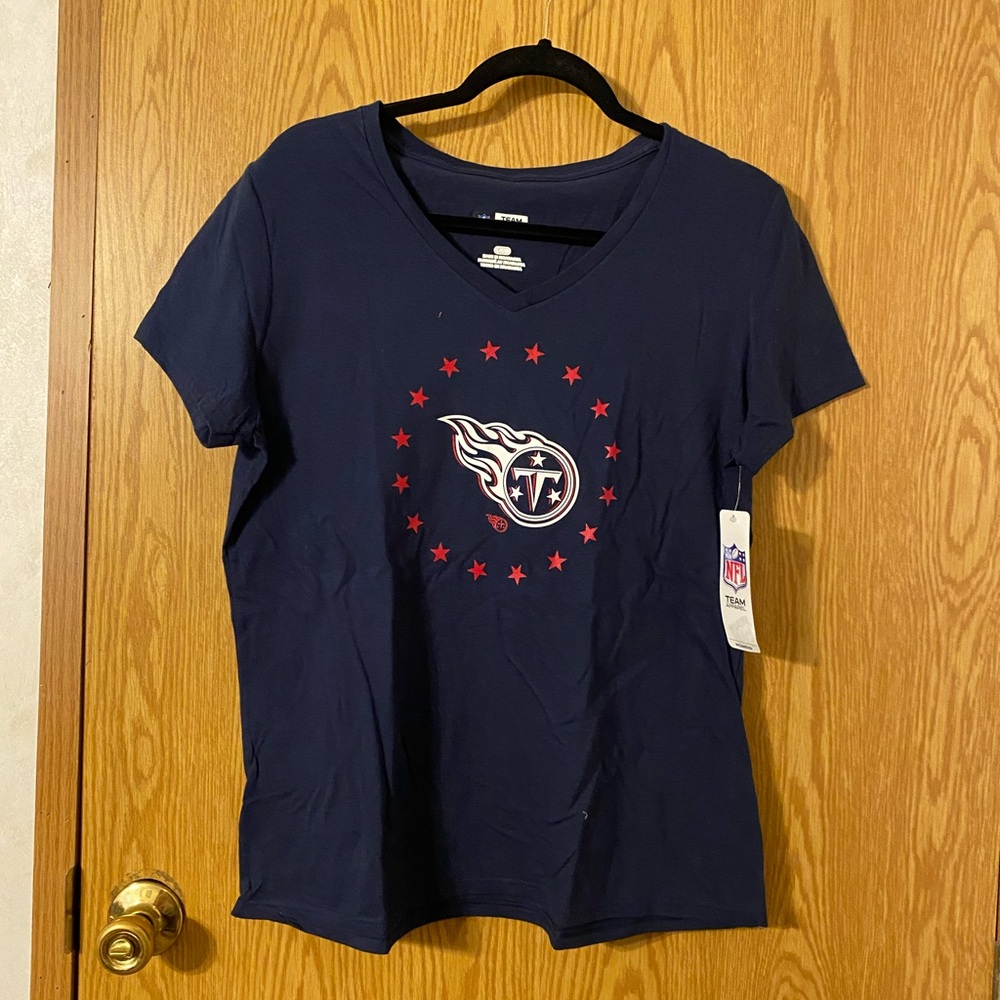 NFL Blue and Red Fitted Short Sleeve T-Shirt - Picture 1 of 3